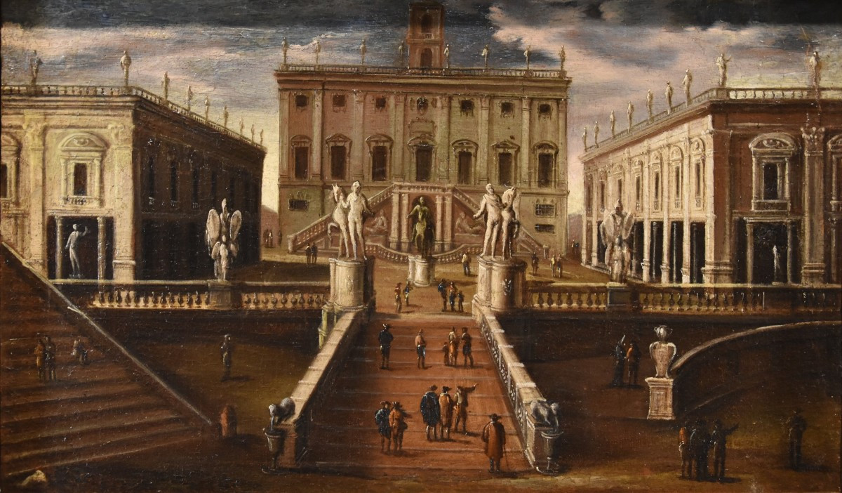 Veduta di Roma con la Piazza del Campidoglio, Gaetano Vetturali (Lucca, 1701-1783) bottega-photo-2