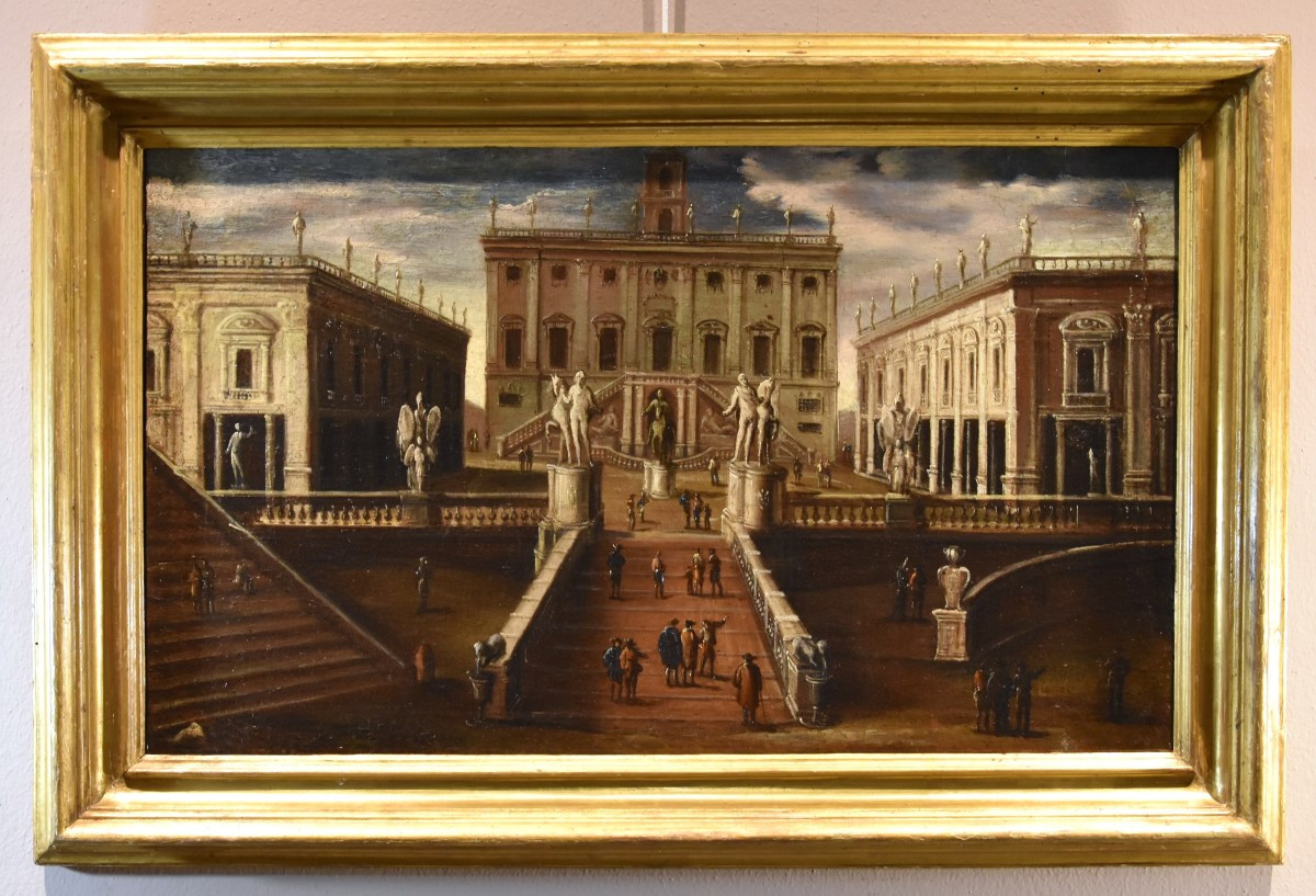Veduta di Roma con la Piazza del Campidoglio, Gaetano Vetturali (Lucca, 1701-1783) bottega