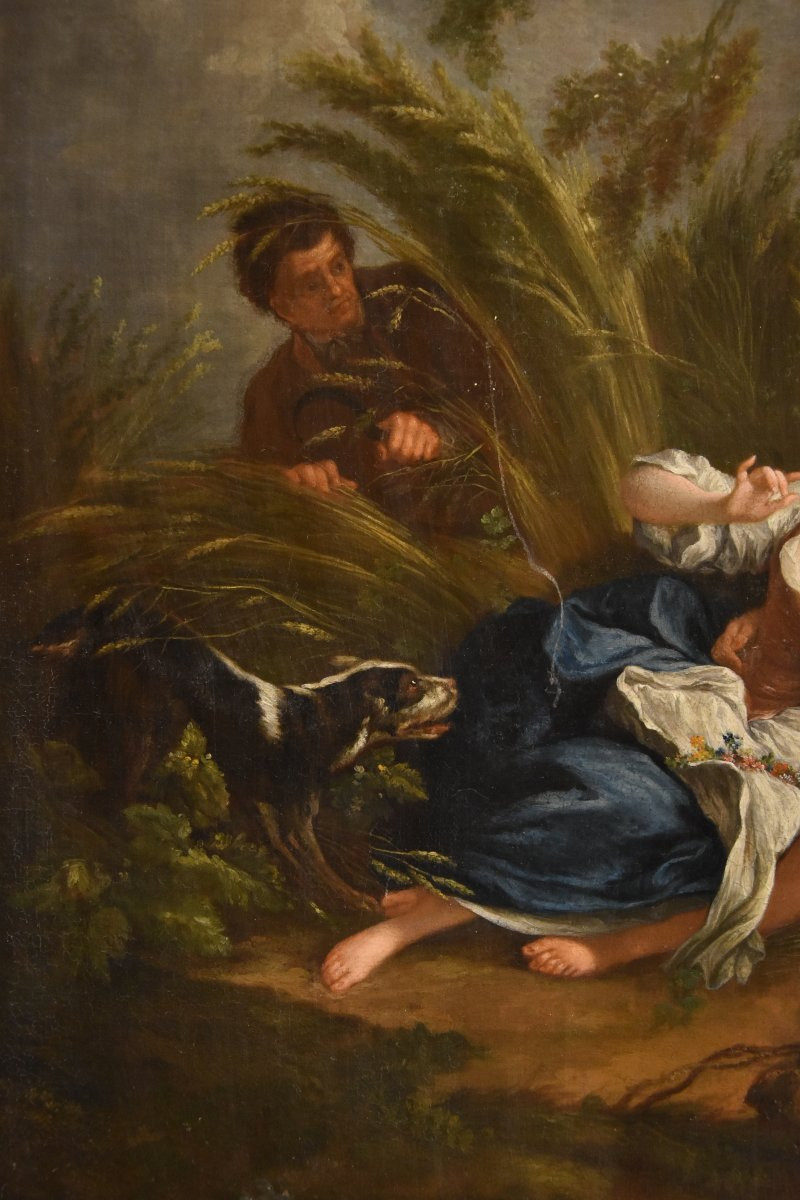 Francois Boucher (Parigi, 1703 - 1770), Gli amanti sorpresi/ La piacevole lezione-photo-3
