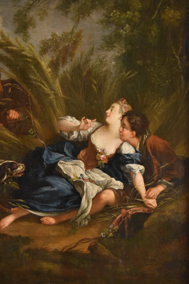 Francois Boucher (Parigi, 1703 - 1770), Gli amanti sorpresi/ La piacevole lezione-photo-4