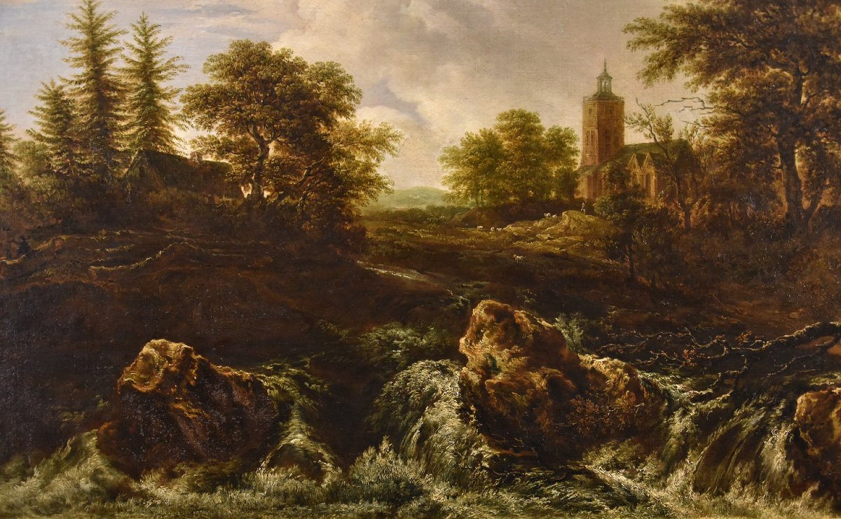 Paesaggio boscoso con cascata, Jacob van Ruisdael (Haarlem 1628 - Amsterdam 1682) attribuibile-photo-4