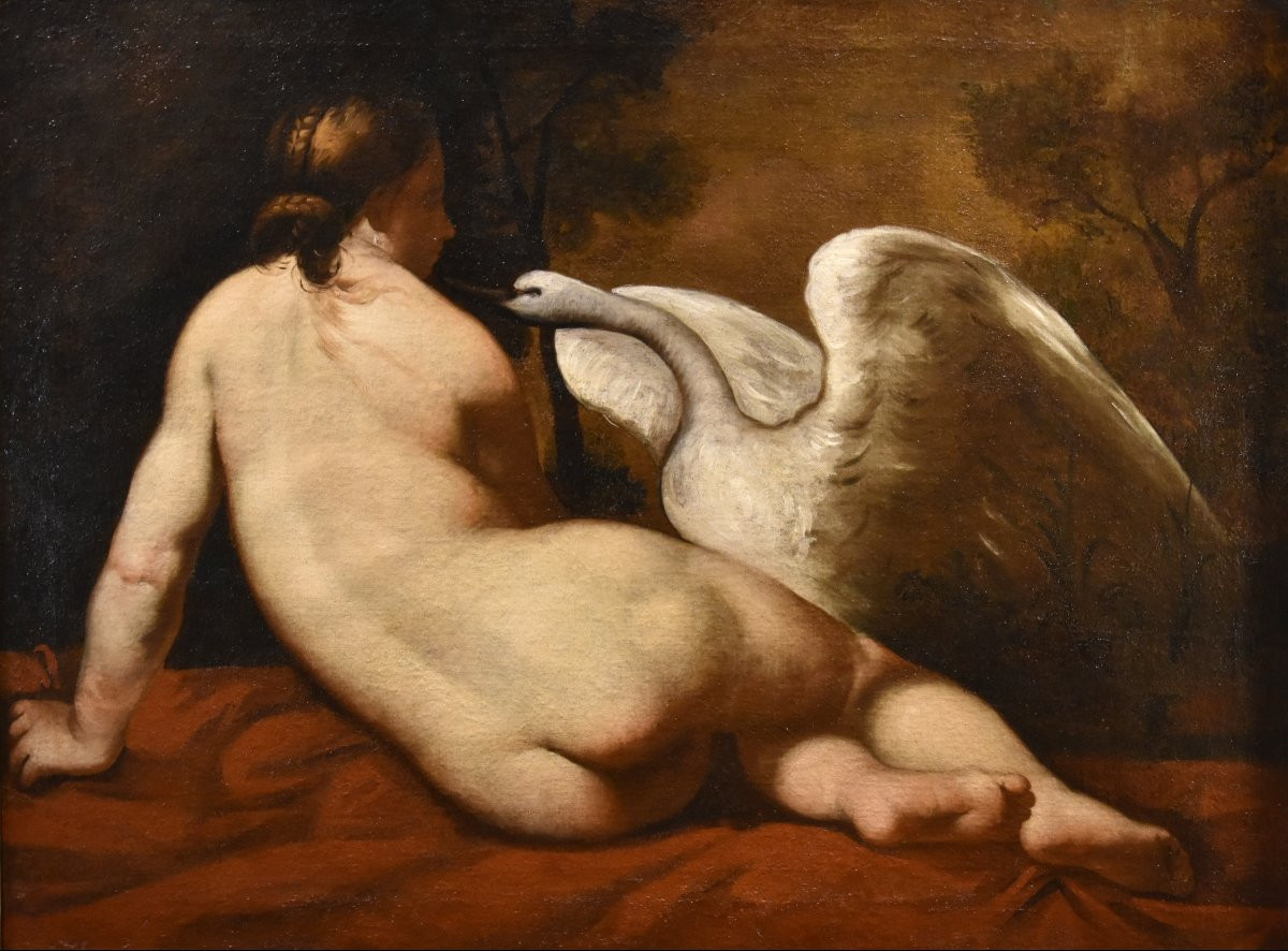 Leda e il cigno, Pittore francese della fine XVIII- inizi XIX secolo-photo-2