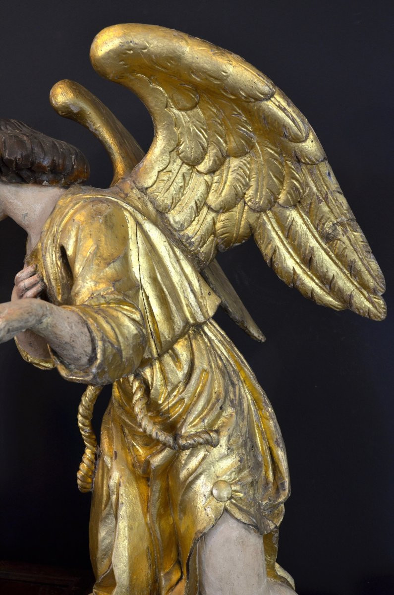 Grandi angeli alati Barocchi, Gian Lorenzo Bernini (1598-1680) cerchia di  (h. 88 cm) -photo-4