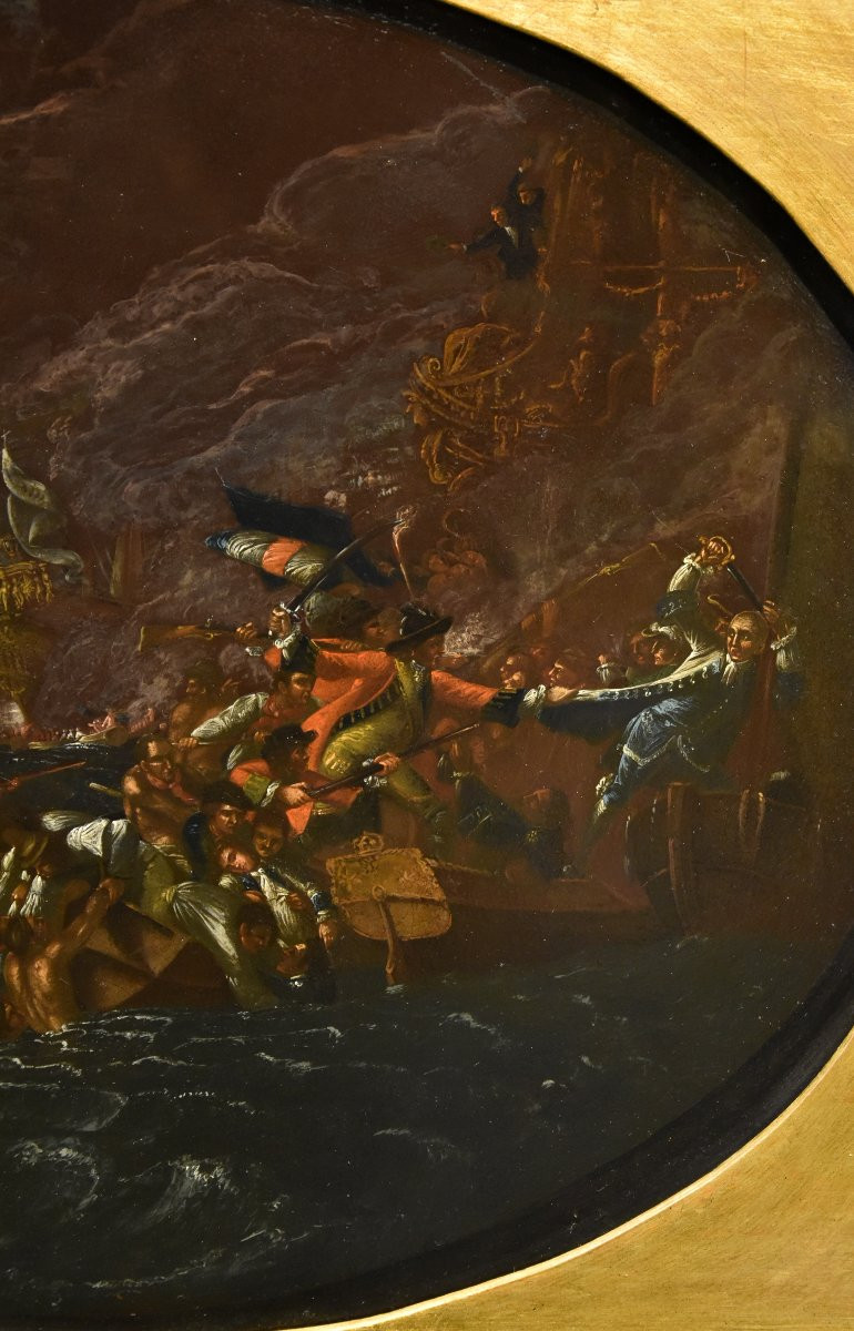 Battaglia navale notturna, Ilario Mercanti detto «Lo Spolverini» (Parma, 1657 - 1734)-photo-4