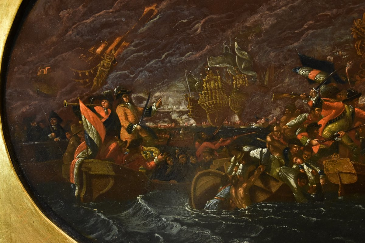 Battaglia navale notturna, Ilario Mercanti detto «Lo Spolverini» (Parma, 1657 - 1734)-photo-4