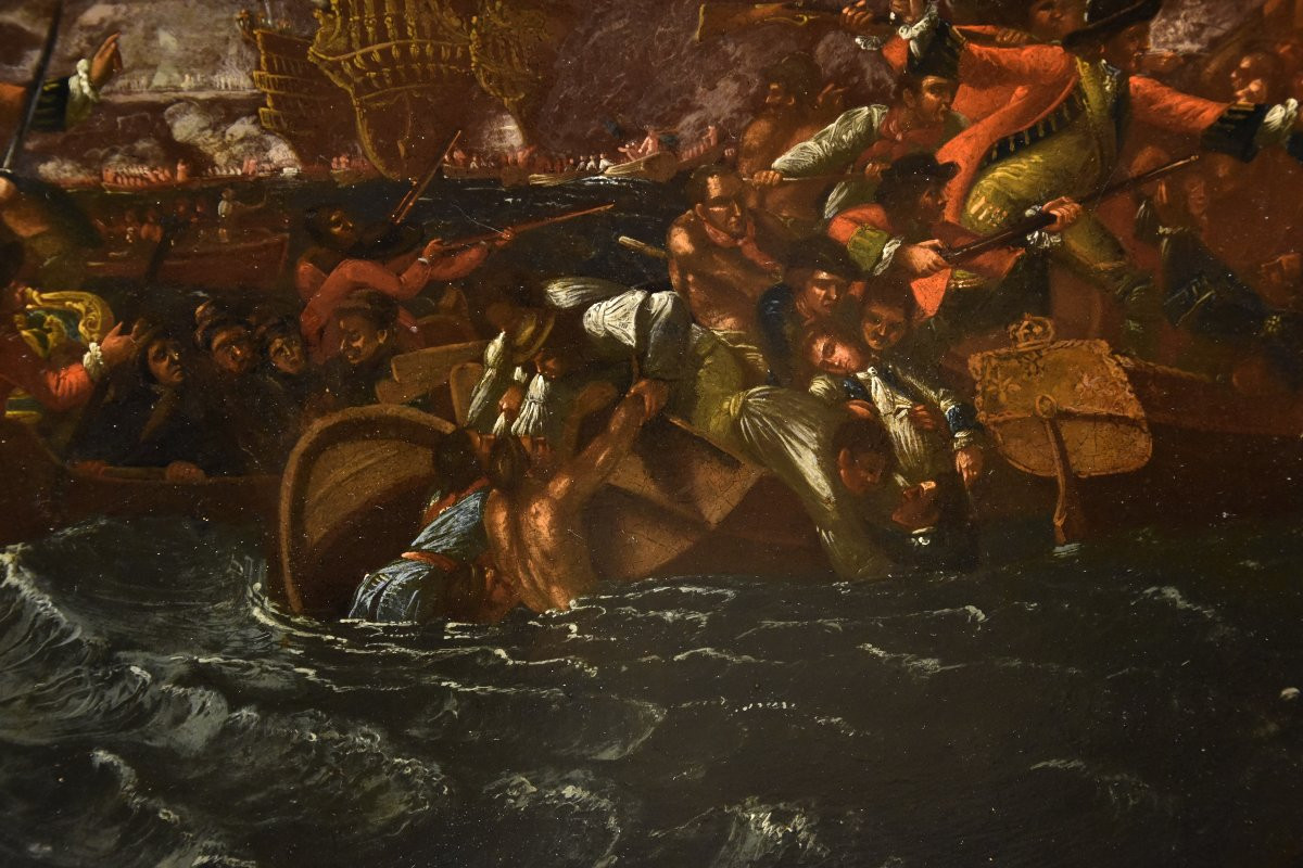 Battaglia navale notturna, Ilario Mercanti detto «Lo Spolverini» (Parma, 1657 - 1734)-photo-6