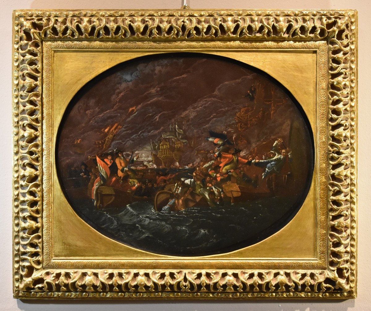 Battaglia navale notturna, Ilario Mercanti detto «Lo Spolverini» (Parma, 1657 - 1734)