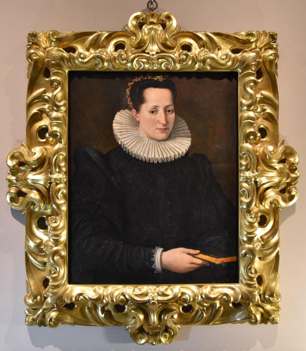 Santi di Tito (Sansepolcro 1536 - Firenze 1603), Ritratto di nobildonna con libro