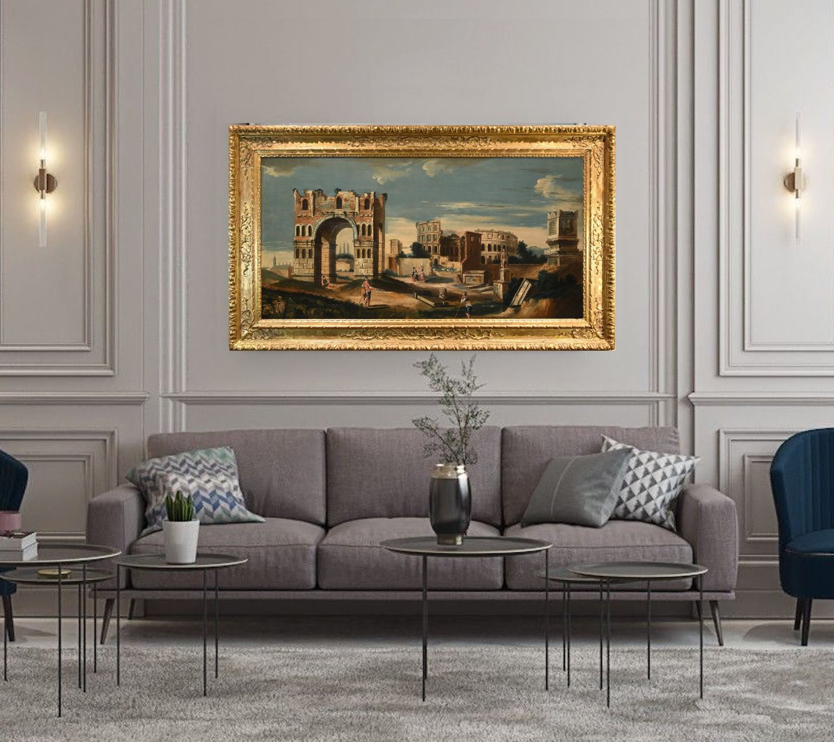 Capriccio architettonico con antiche rovine classiche, Jacob Fabris (Venezia, 1689 - 1761)-photo-1