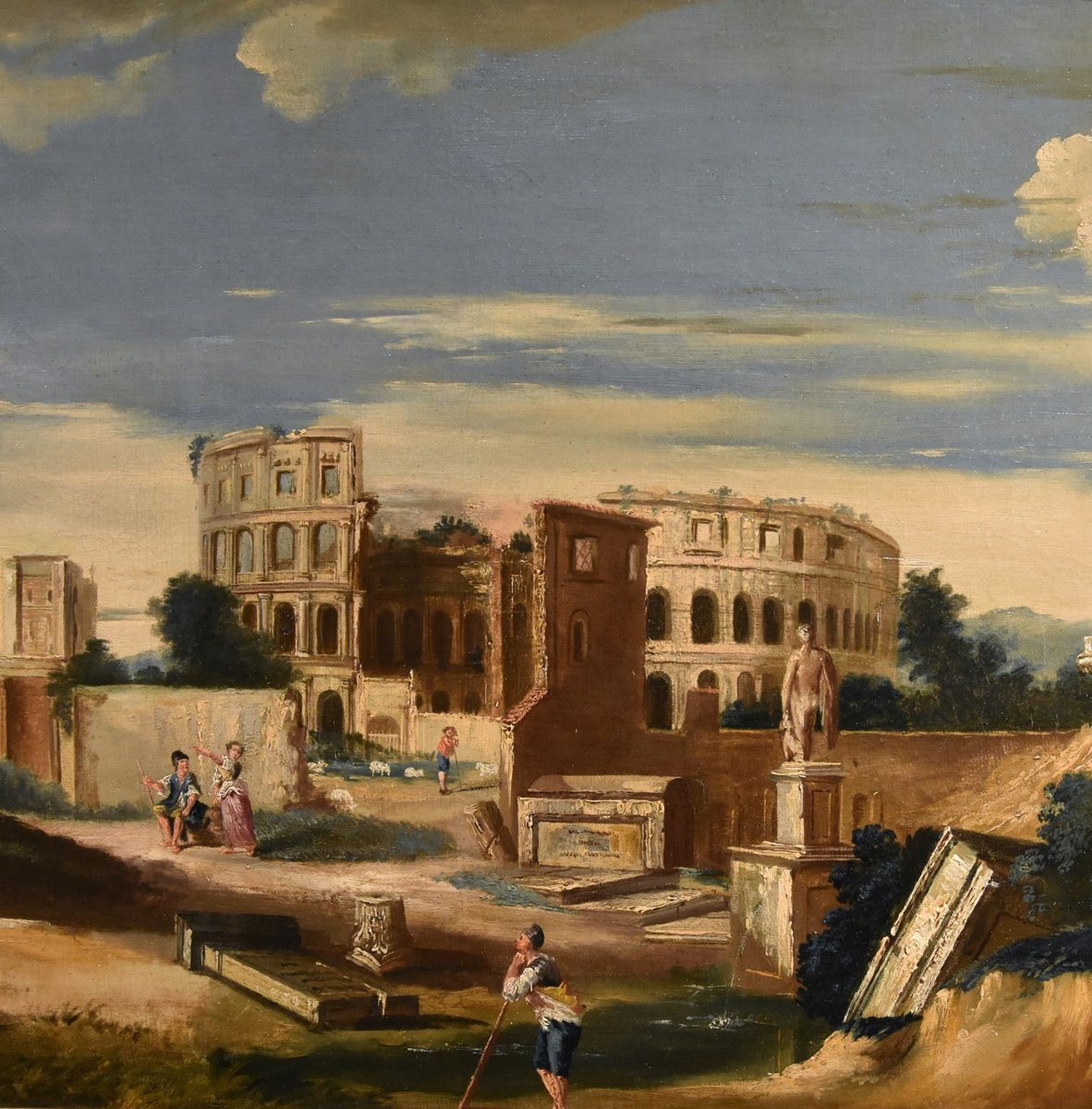 Capriccio architettonico con antiche rovine classiche, Jacob Fabris (Venezia, 1689 - 1761)-photo-2