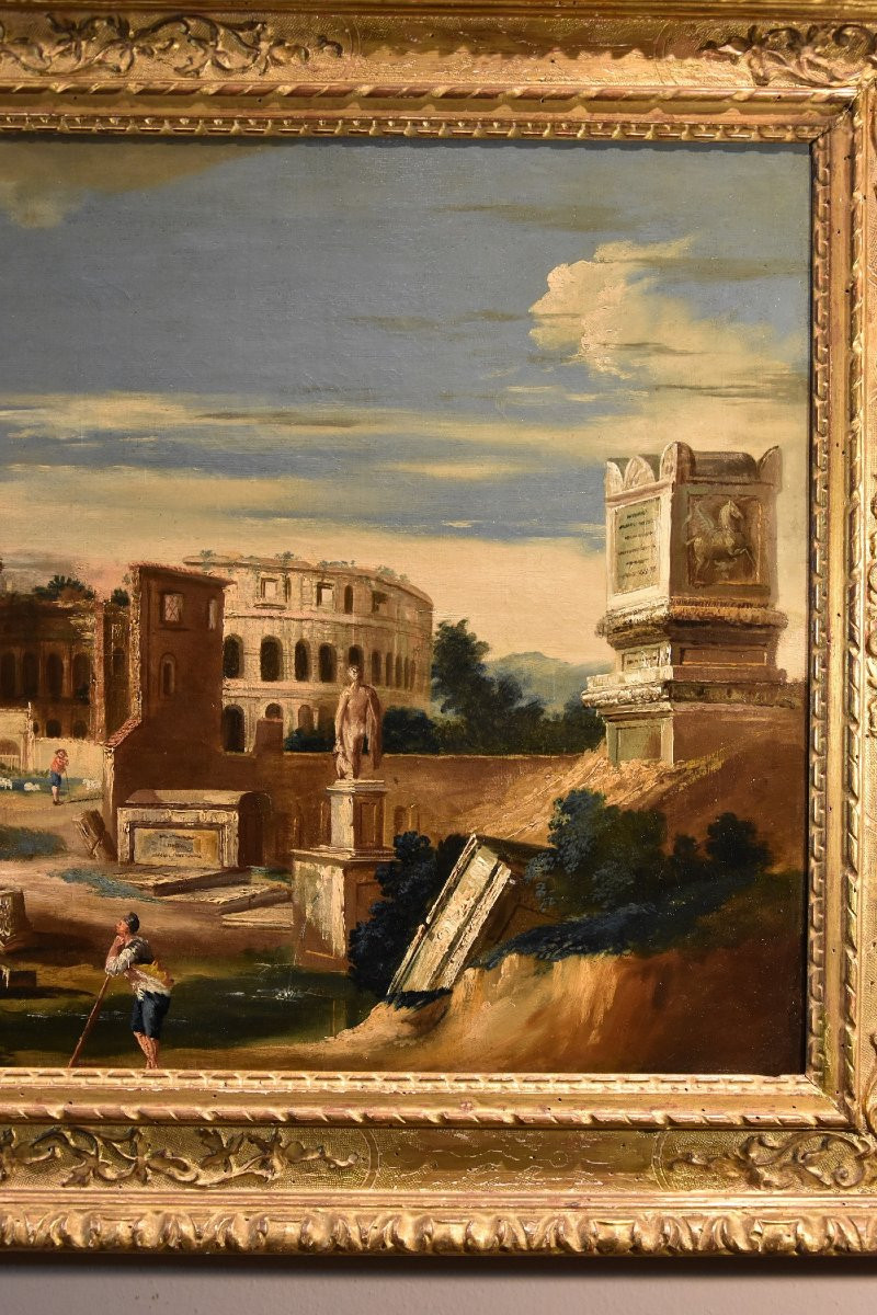 Capriccio architettonico con antiche rovine classiche, Jacob Fabris (Venezia, 1689 - 1761)-photo-3
