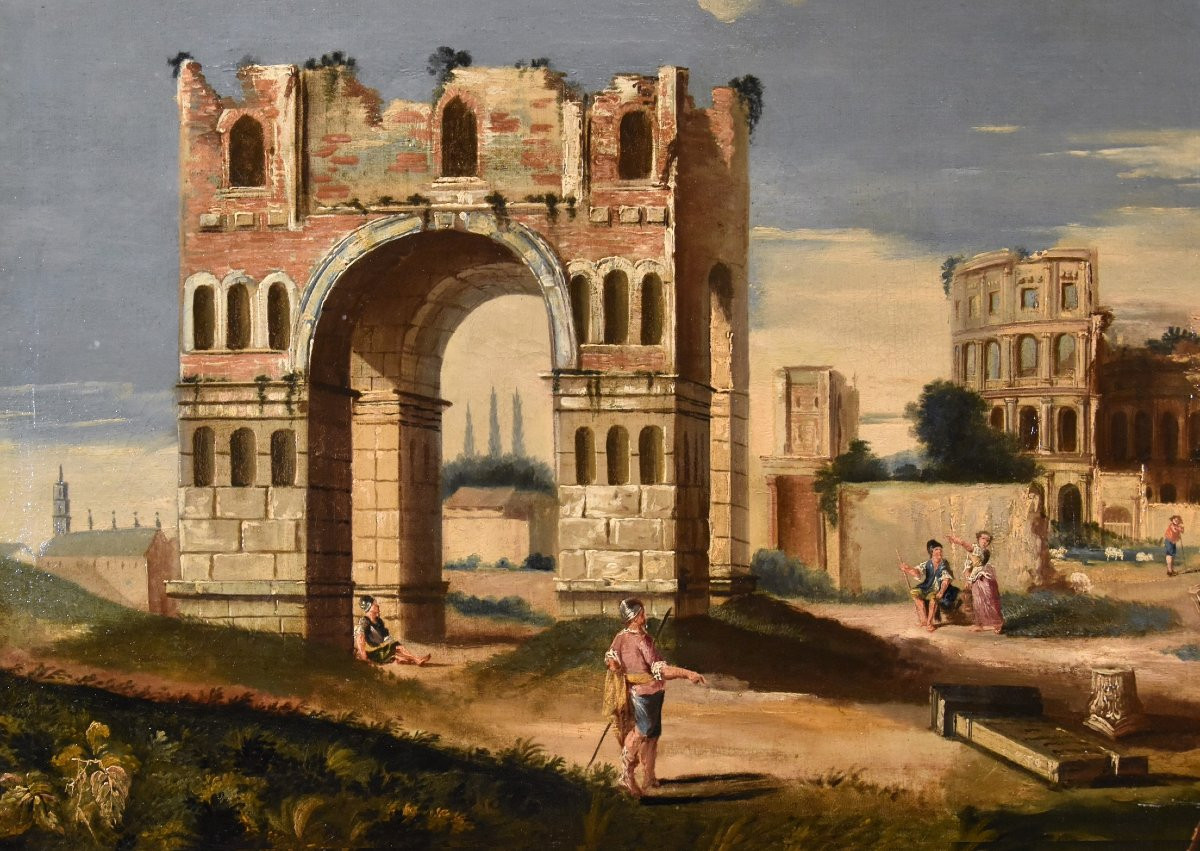 Capriccio architettonico con antiche rovine classiche, Jacob Fabris (Venezia, 1689 - 1761)-photo-5