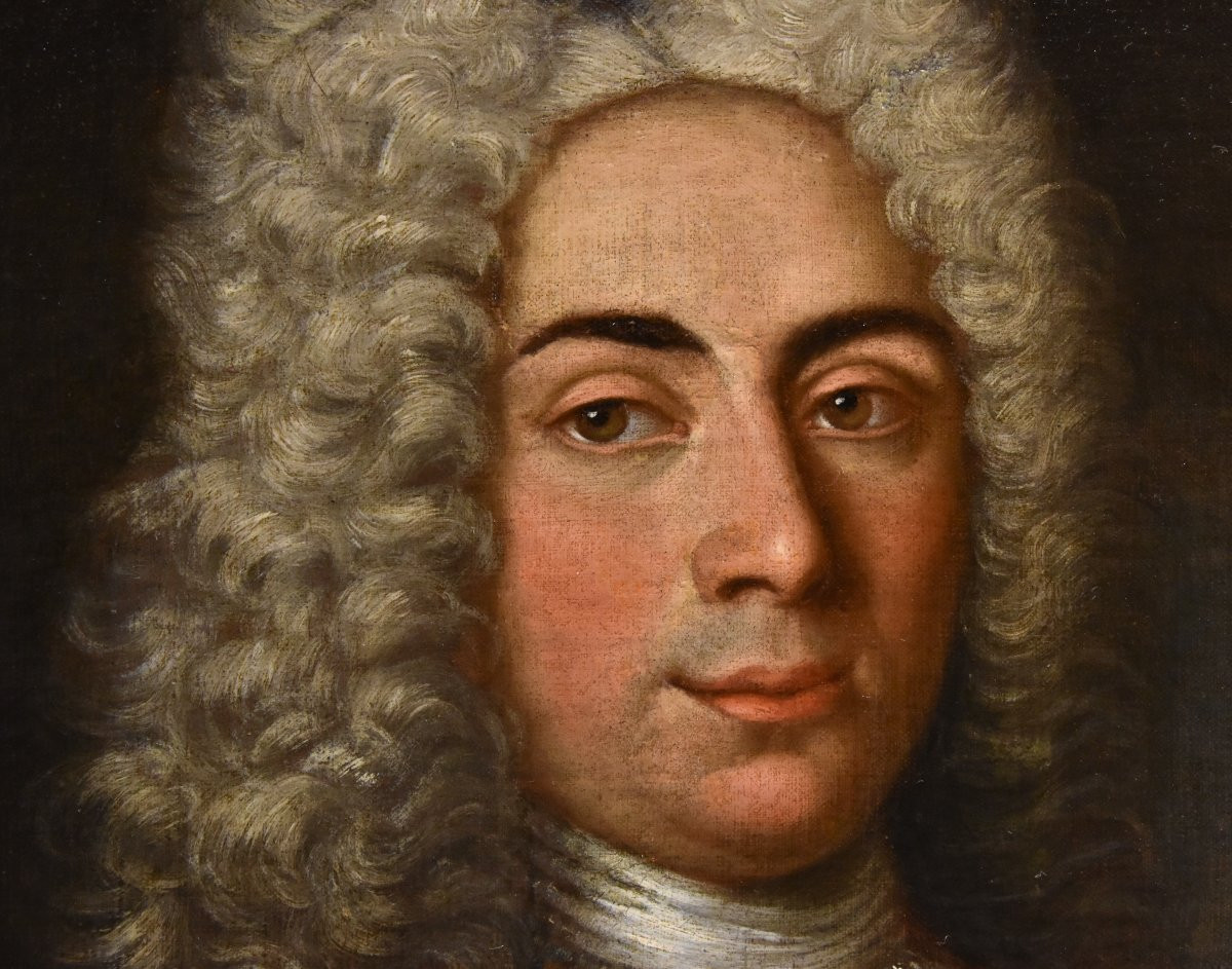 Ritratto di gentiluomo in armatura, Hyacinthe Rigaud (Perpignan 1659 - Parigi 1743) Scuola di-photo-5