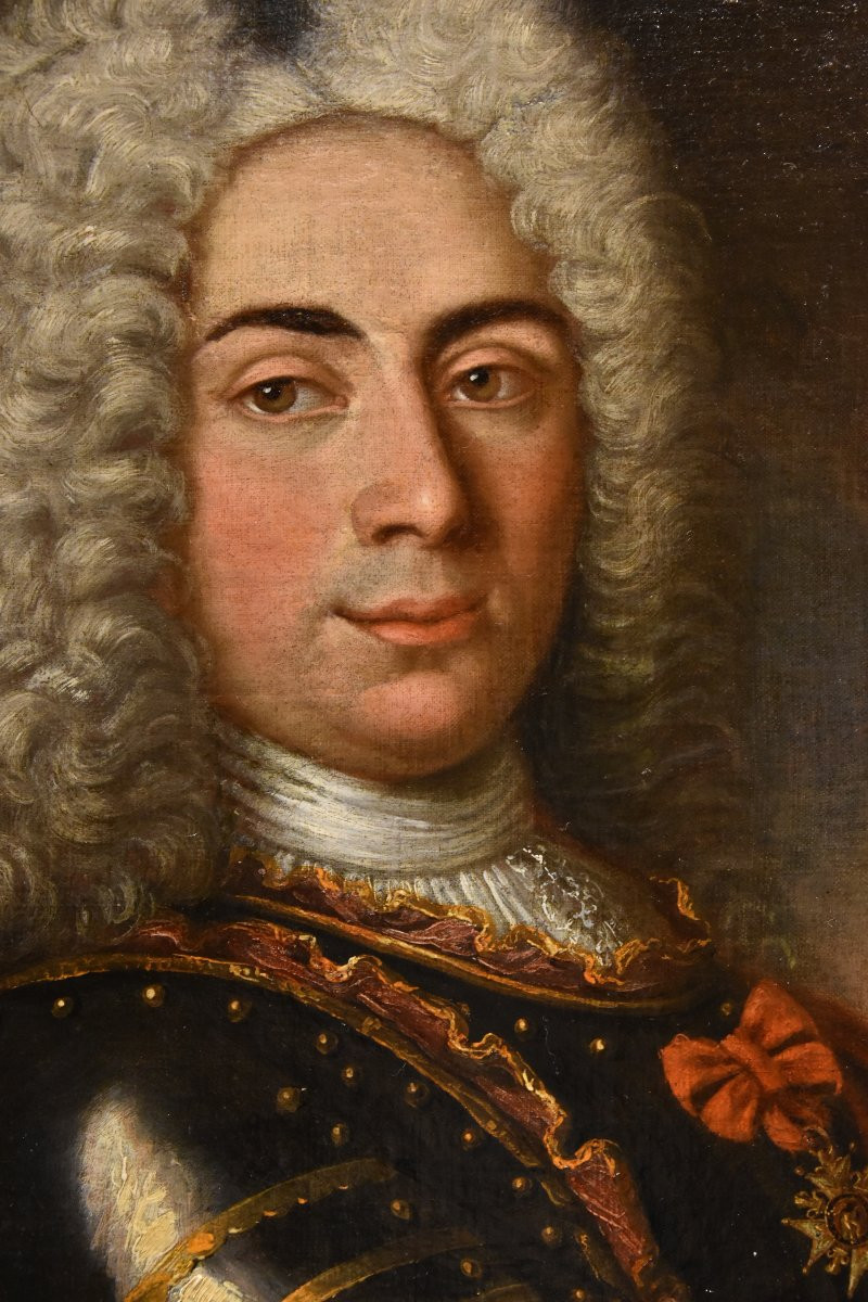Ritratto di gentiluomo in armatura, Hyacinthe Rigaud (Perpignan 1659 - Parigi 1743) Scuola di-photo-6