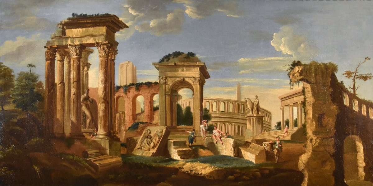 Capriccio architettonico con antiche rovine classiche, Jacob Fabris (Venezia, 1689 - 1761)-photo-2