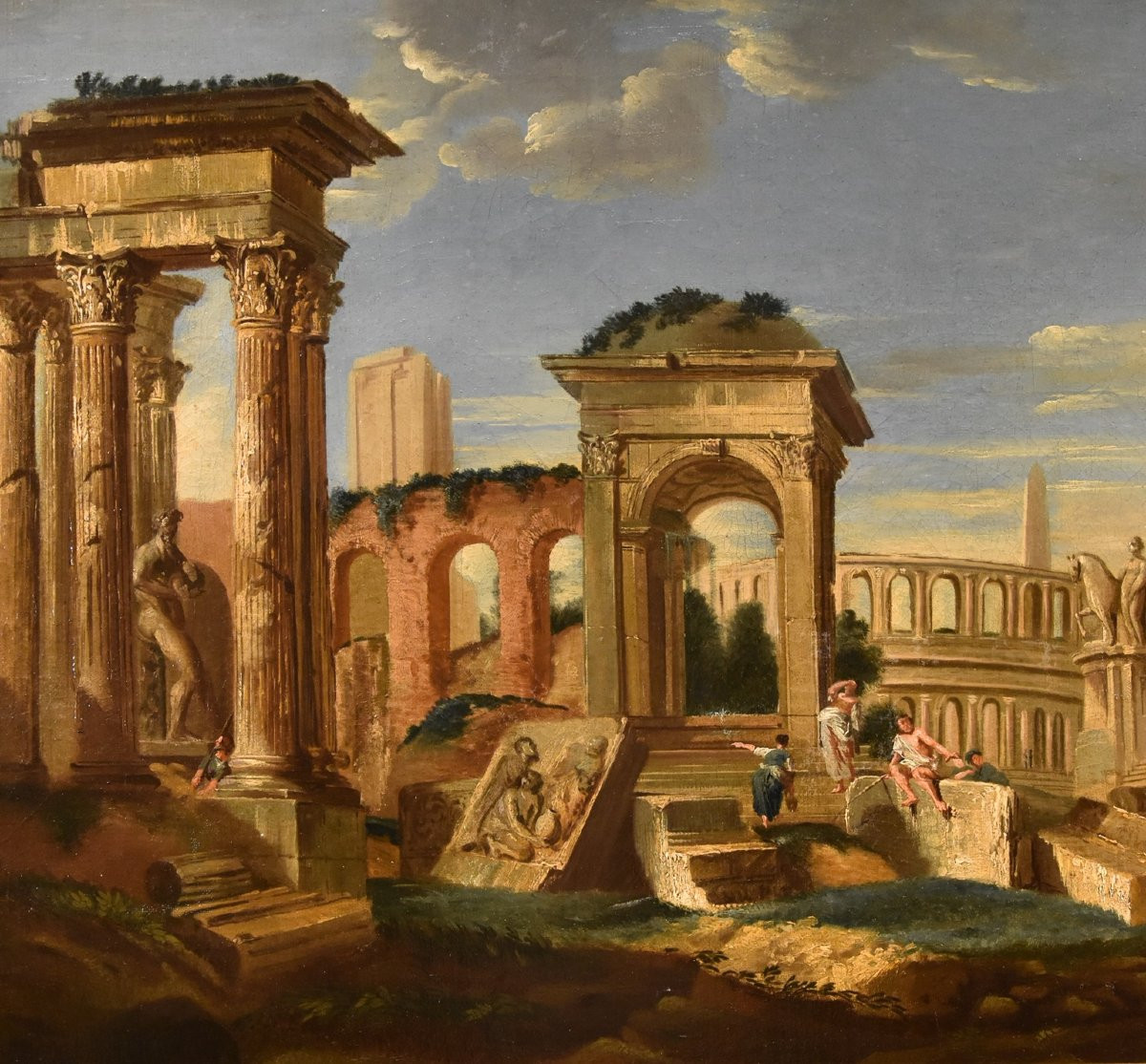 Capriccio architettonico con antiche rovine classiche, Jacob Fabris (Venezia, 1689 - 1761)-photo-4