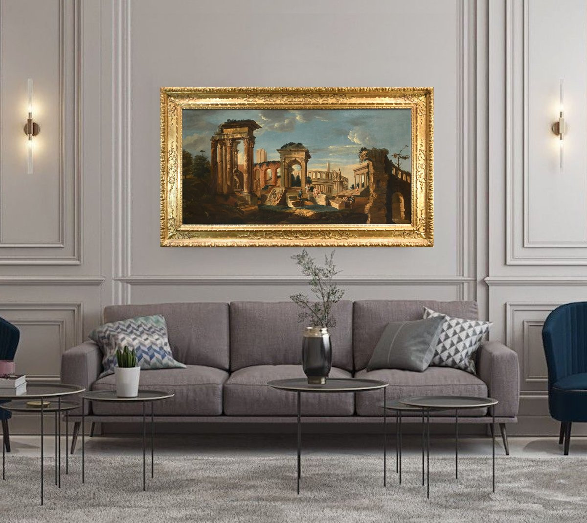 Capriccio architettonico con antiche rovine classiche, Jacob Fabris (Venezia, 1689 - 1761)-photo-1