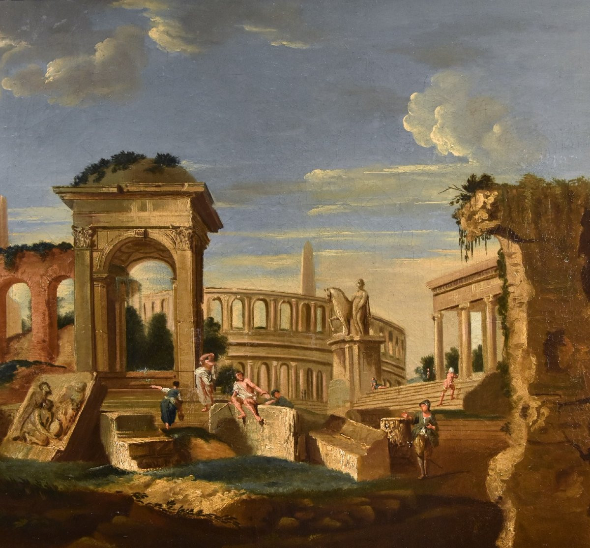 Capriccio architettonico con antiche rovine classiche, Jacob Fabris (Venezia, 1689 - 1761)-photo-2