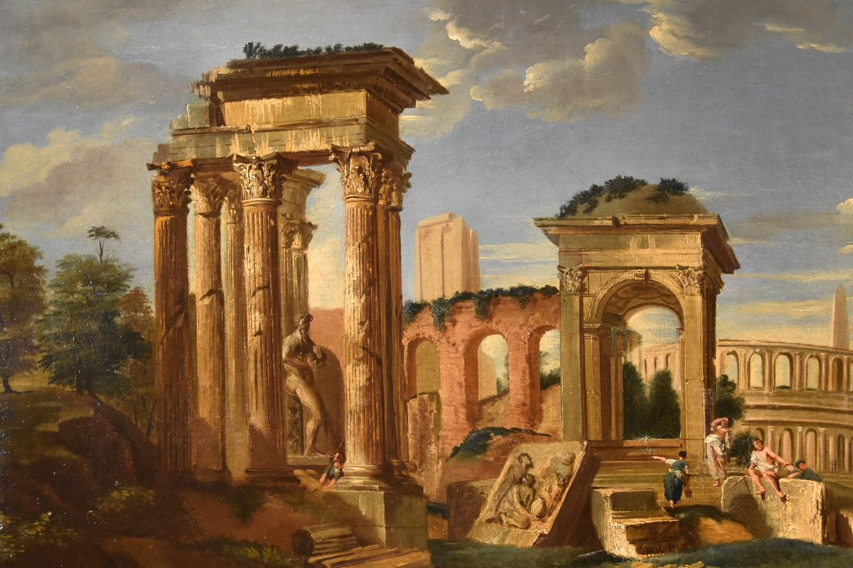 Capriccio architettonico con antiche rovine classiche, Jacob Fabris (Venezia, 1689 - 1761)-photo-4