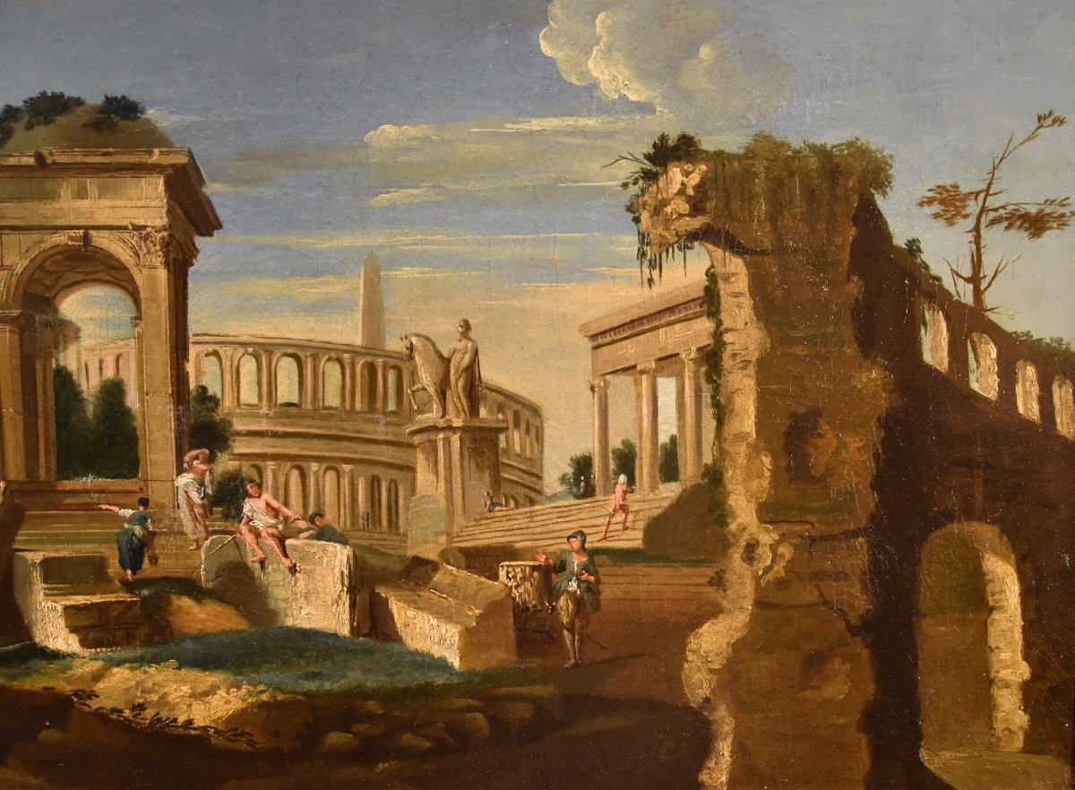 Capriccio architettonico con antiche rovine classiche, Jacob Fabris (Venezia, 1689 - 1761)-photo-5