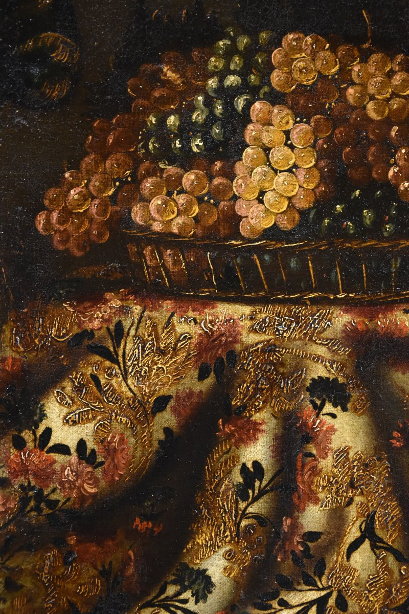 Natura morta con tappeto, uva e fichi, Antonio Gianlisi II, detto il Cremonese (1677 - 1727)-photo-2