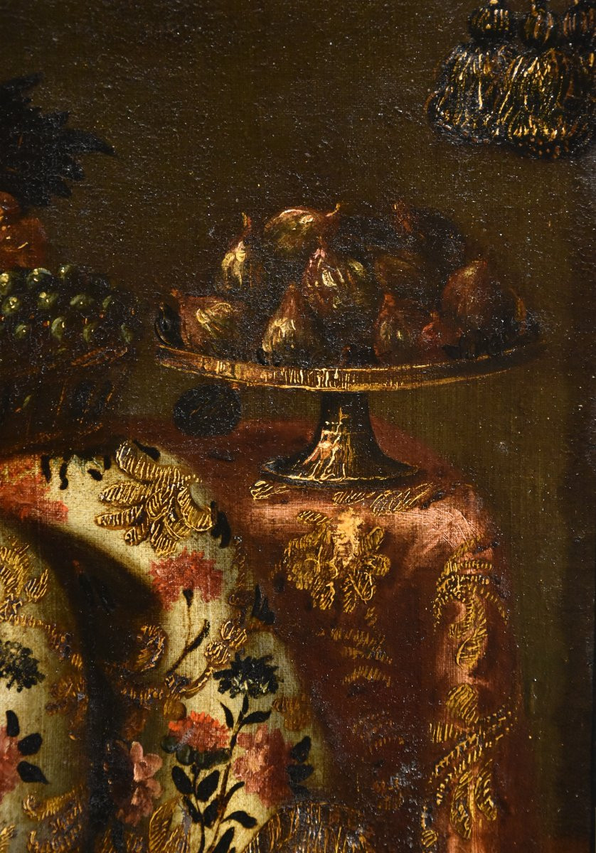 Natura morta con tappeto, uva e fichi, Antonio Gianlisi II, detto il Cremonese (1677 - 1727)-photo-5
