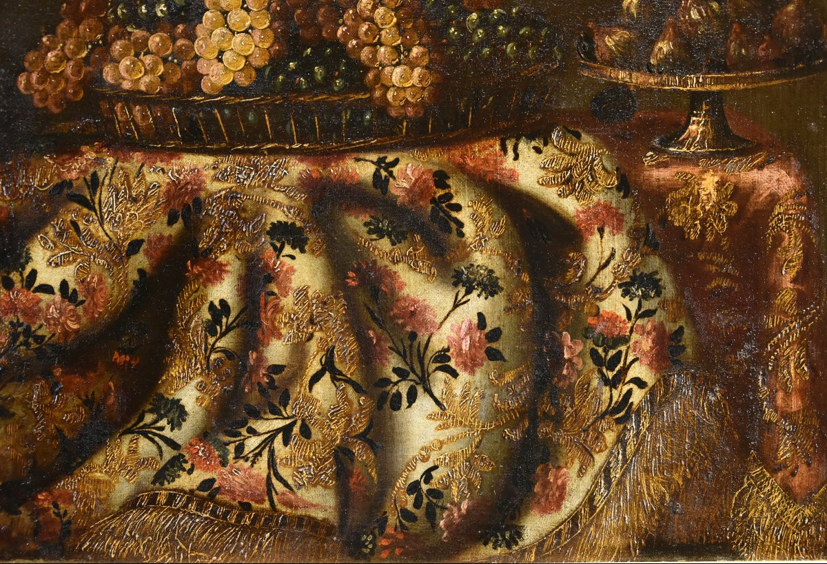 Natura morta con tappeto, uva e fichi, Antonio Gianlisi II, detto il Cremonese (1677 - 1727)-photo-7