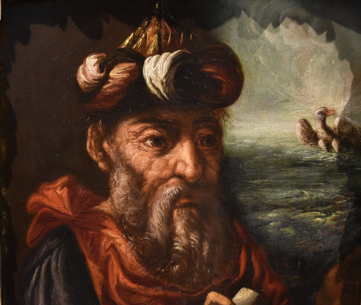 Ritratto dell'alchimista Ermete, Pittore manierista fiammingo XVII secolo-photo-3