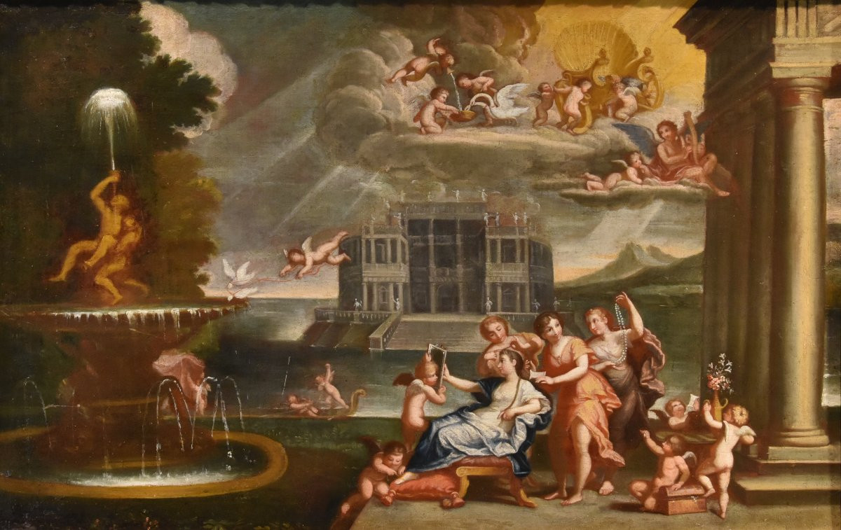 La Toeletta di Venere  Francesco Albani (Bologna 1578 - 1660) Seguace di-photo-2