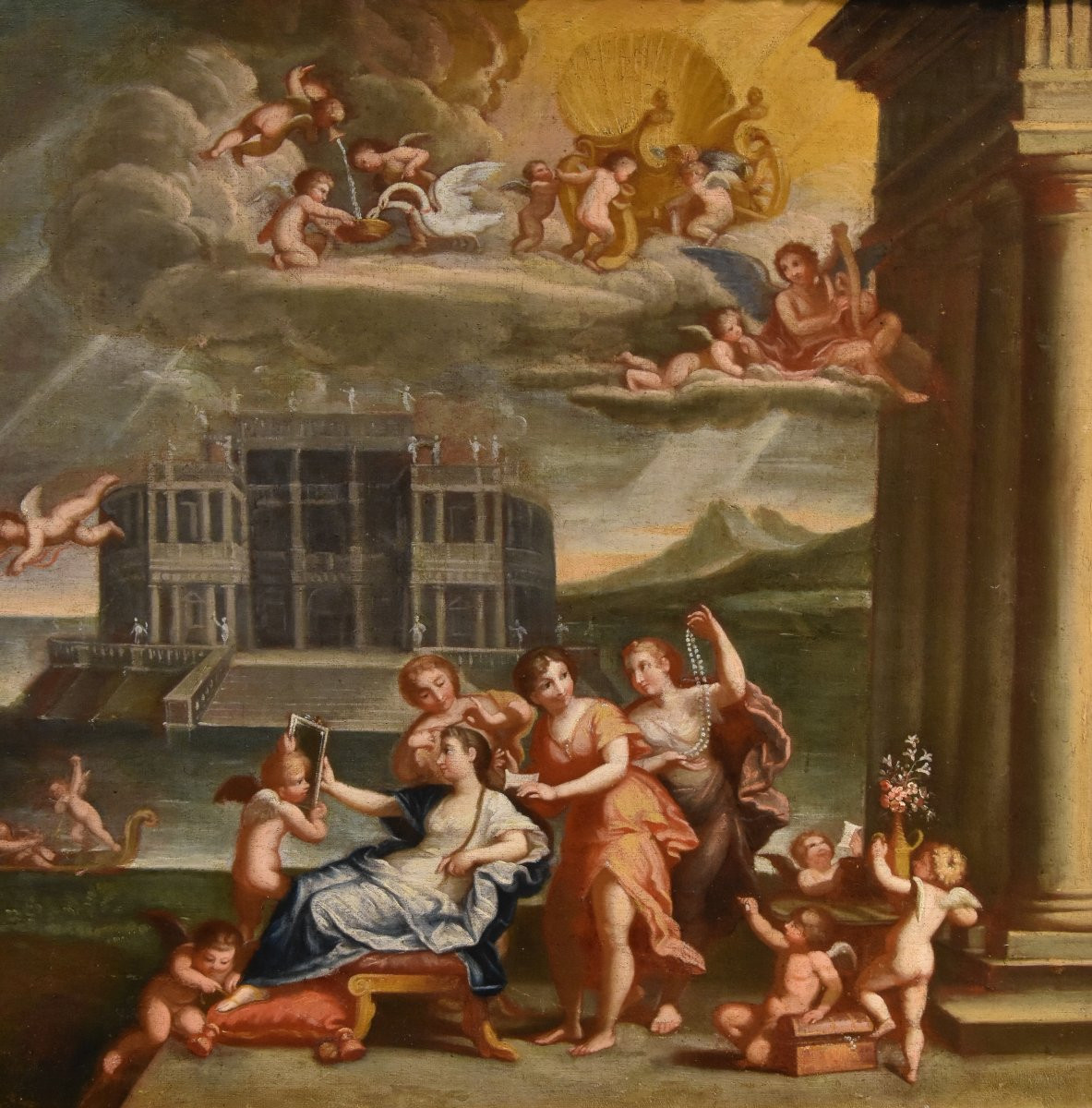 La Toeletta di Venere  Francesco Albani (Bologna 1578 - 1660) Seguace di-photo-3