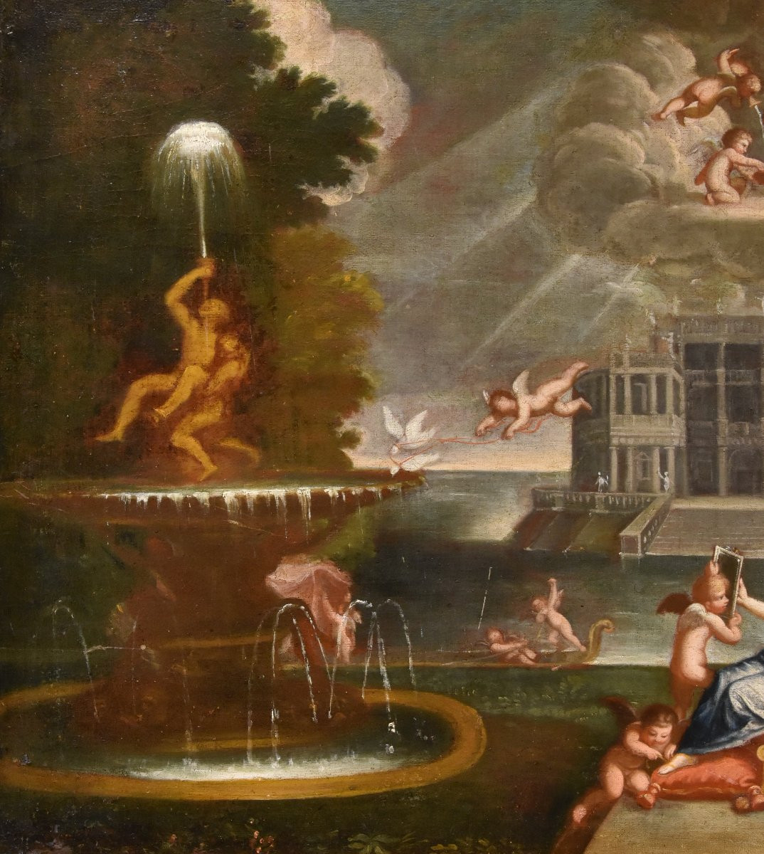 La Toeletta di Venere  Francesco Albani (Bologna 1578 - 1660) Seguace di-photo-3