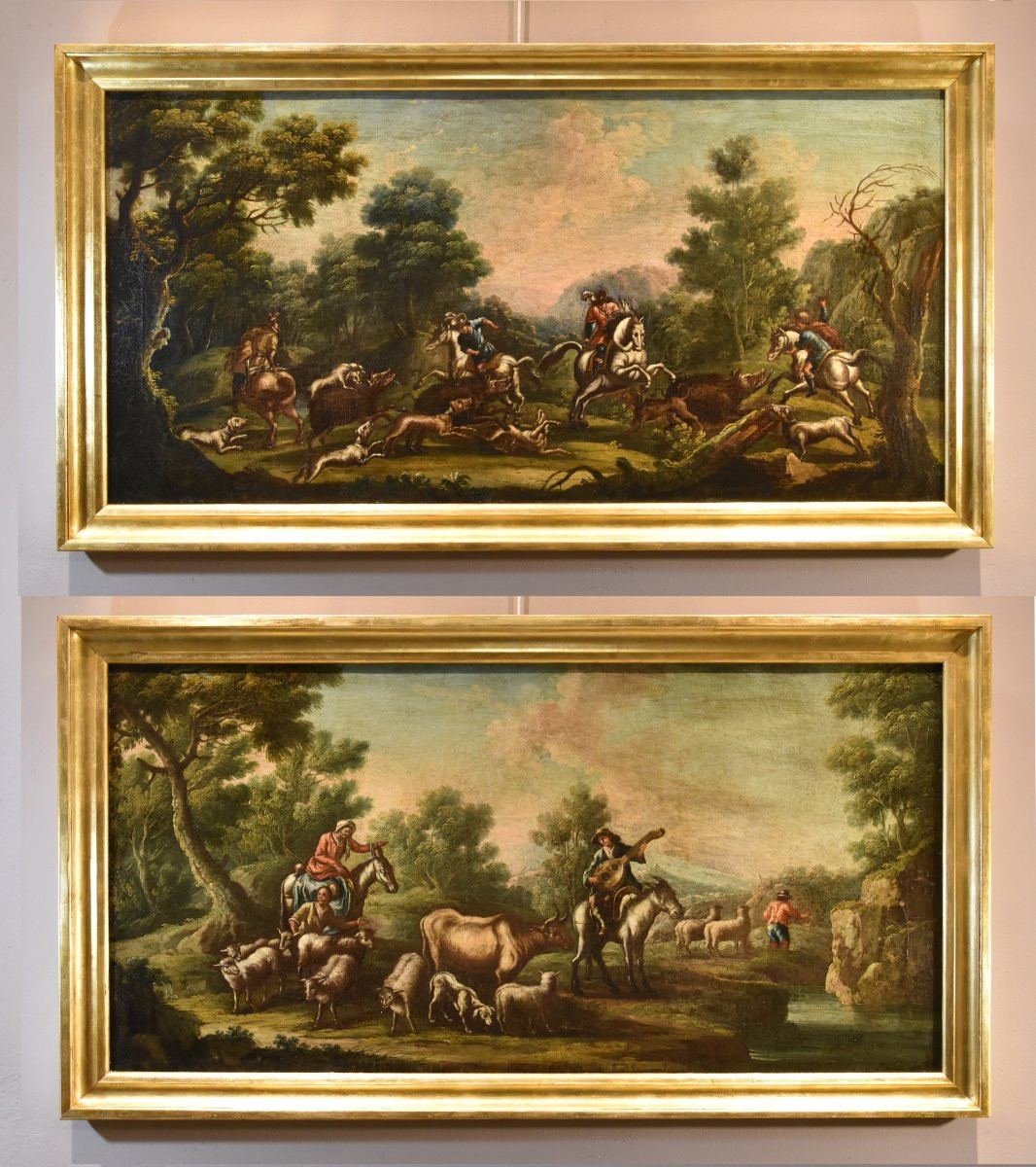 Christian Reder (Lipsia 1656 - Roma 1729)  Paesaggio con idillio pastorale-photo-6