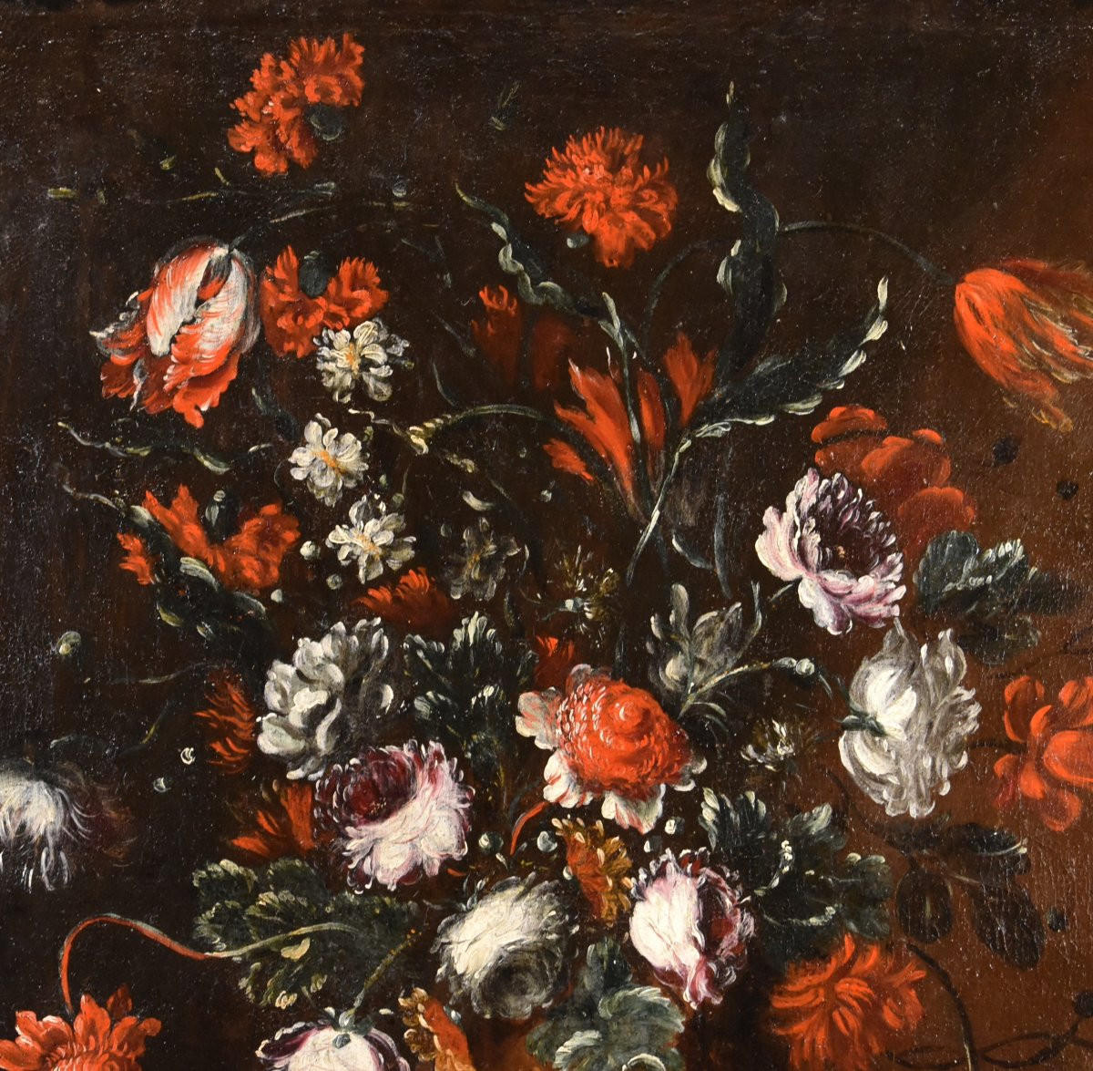 Francesca Volò Smiller (Milano, 1657 - 1700), Composizione floreale in vaso sbalzato-photo-2