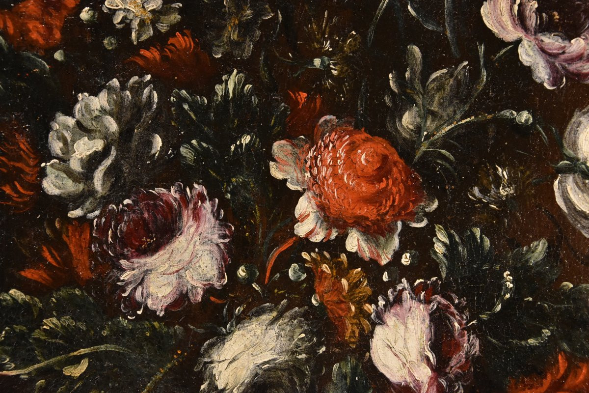 Francesca Volò Smiller (Milano, 1657 - 1700), Composizione floreale in vaso sbalzato-photo-4