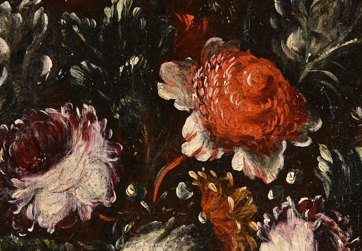 Francesca Volò Smiller (Milano, 1657 - 1700), Composizione floreale in vaso sbalzato-photo-5