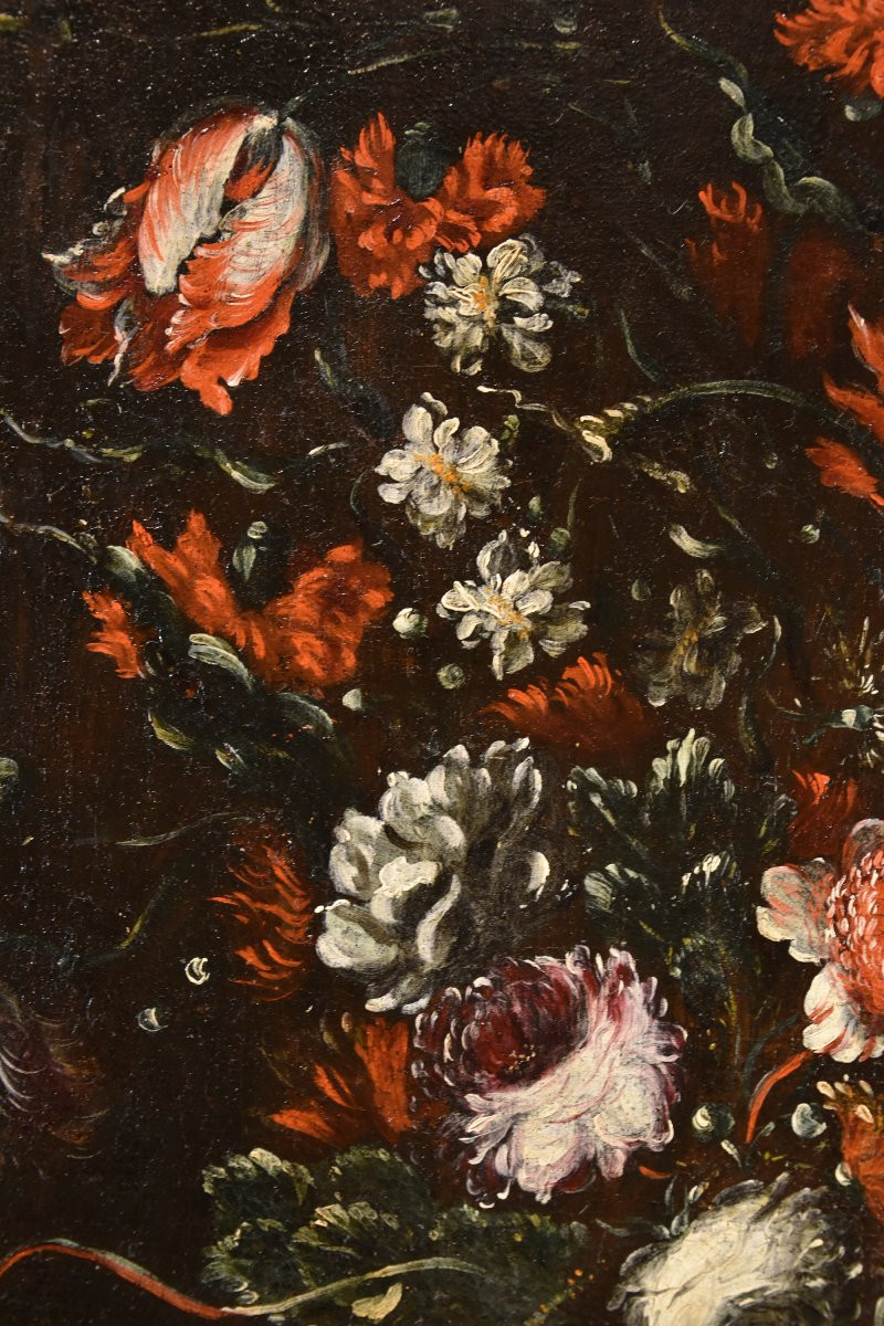 Francesca Volò Smiller (Milano, 1657 - 1700), Composizione floreale in vaso sbalzato-photo-7