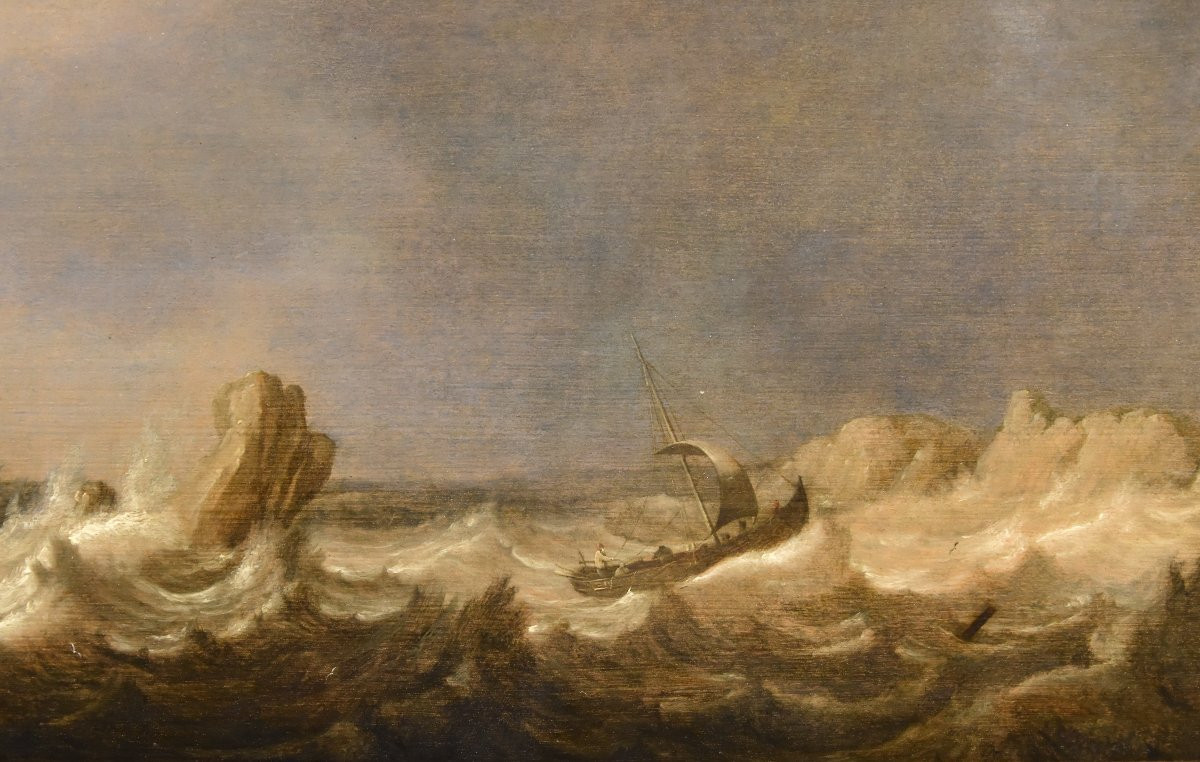 Veduta marina con vascelli, Julius Porcellis (Rotterdam 1610 – 1645 Leiden) attribuibile-photo-4
