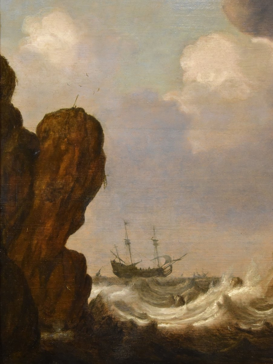 Veduta marina con vascelli, Julius Porcellis (Rotterdam 1610 – 1645 Leiden) attribuibile-photo-6