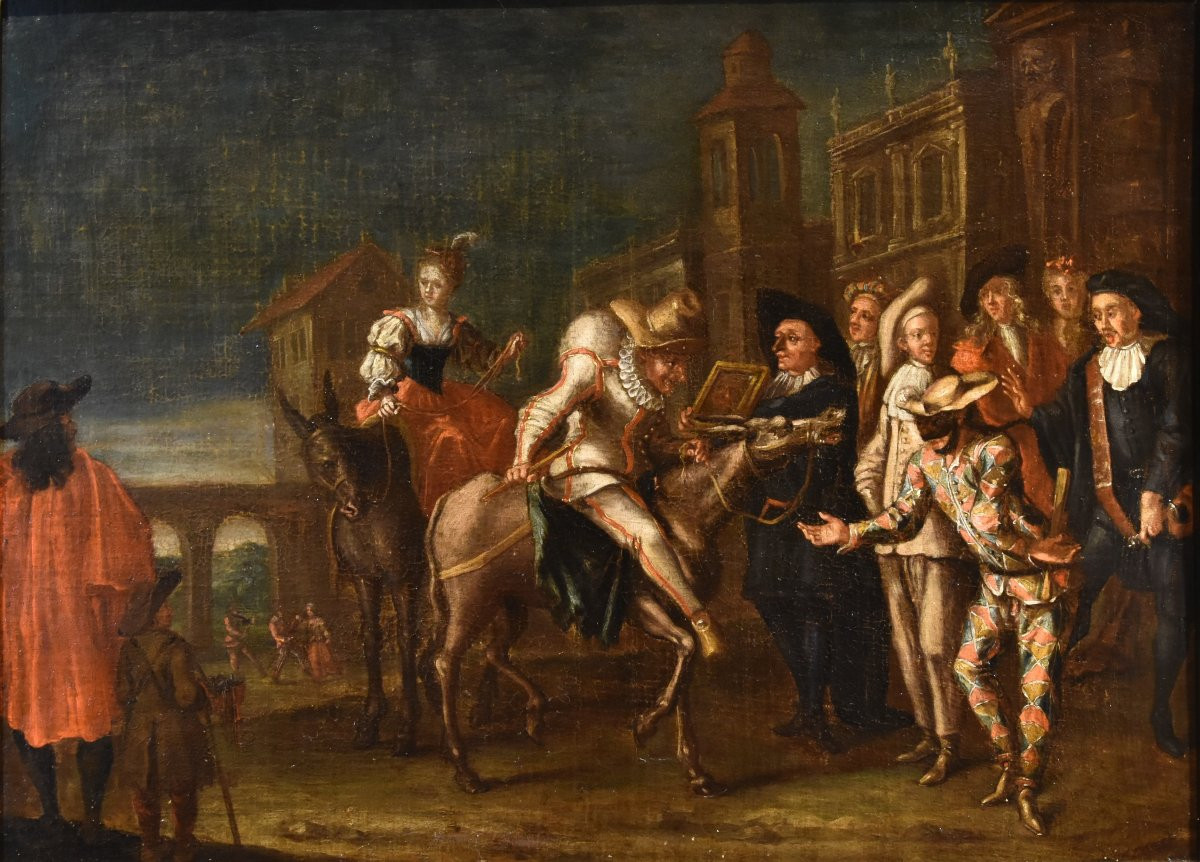 Carnevale a Venezia con arlecchino, Marco Marcola (Verona, 1711 - 1780)-photo-2