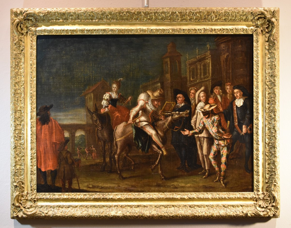 Carnevale a Venezia con arlecchino, Marco Marcola (Verona, 1711 - 1780)