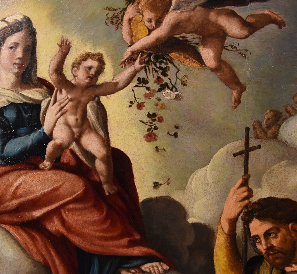 Madonna con Bambino, San Giacomo e il donatore, Ippolito Scarsella (Ferrara, 1550 - 1620) botte-photo-3
