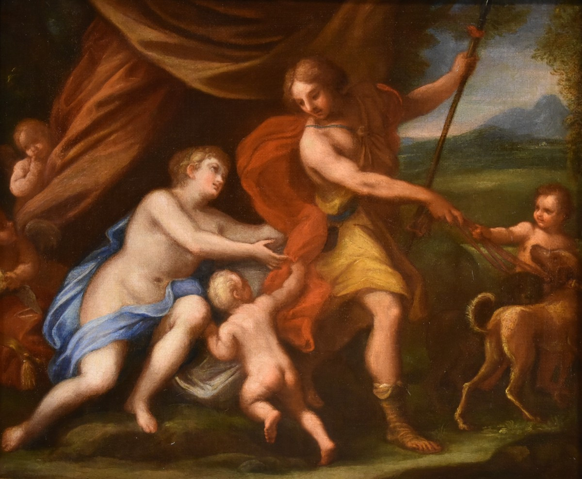 Giuseppe Bartolomeo Chiari (Roma 1654–1727), Venere con Adone e Cupido