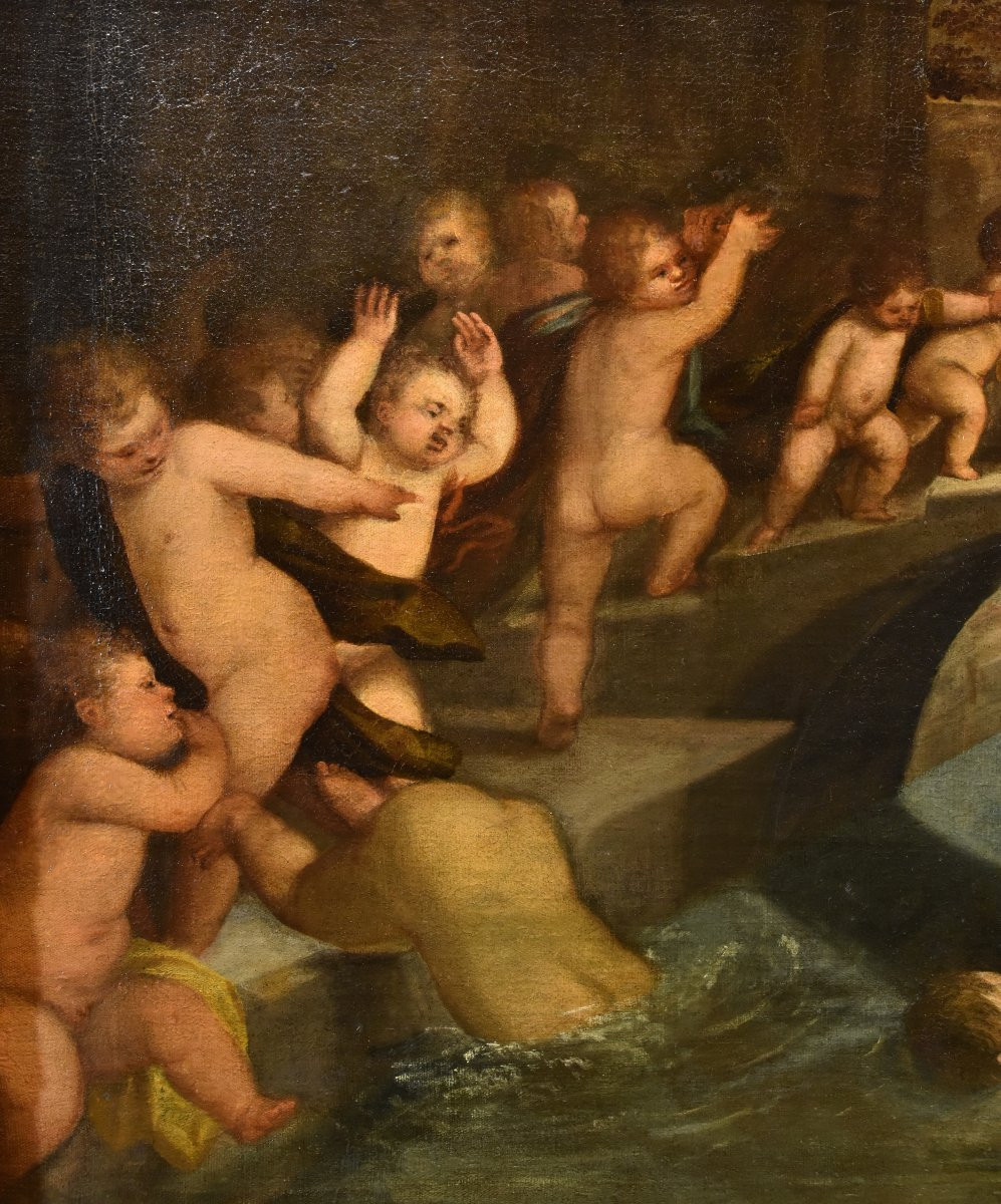 Lotta tra putti sul ponte dei Pugni a Venezia, bottega Tiziano Vecellio (1490 - 1576)-photo-1