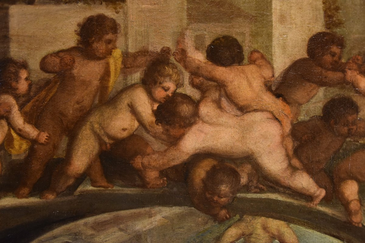 Lotta tra putti sul ponte dei Pugni a Venezia, bottega Tiziano Vecellio (1490 - 1576)-photo-5