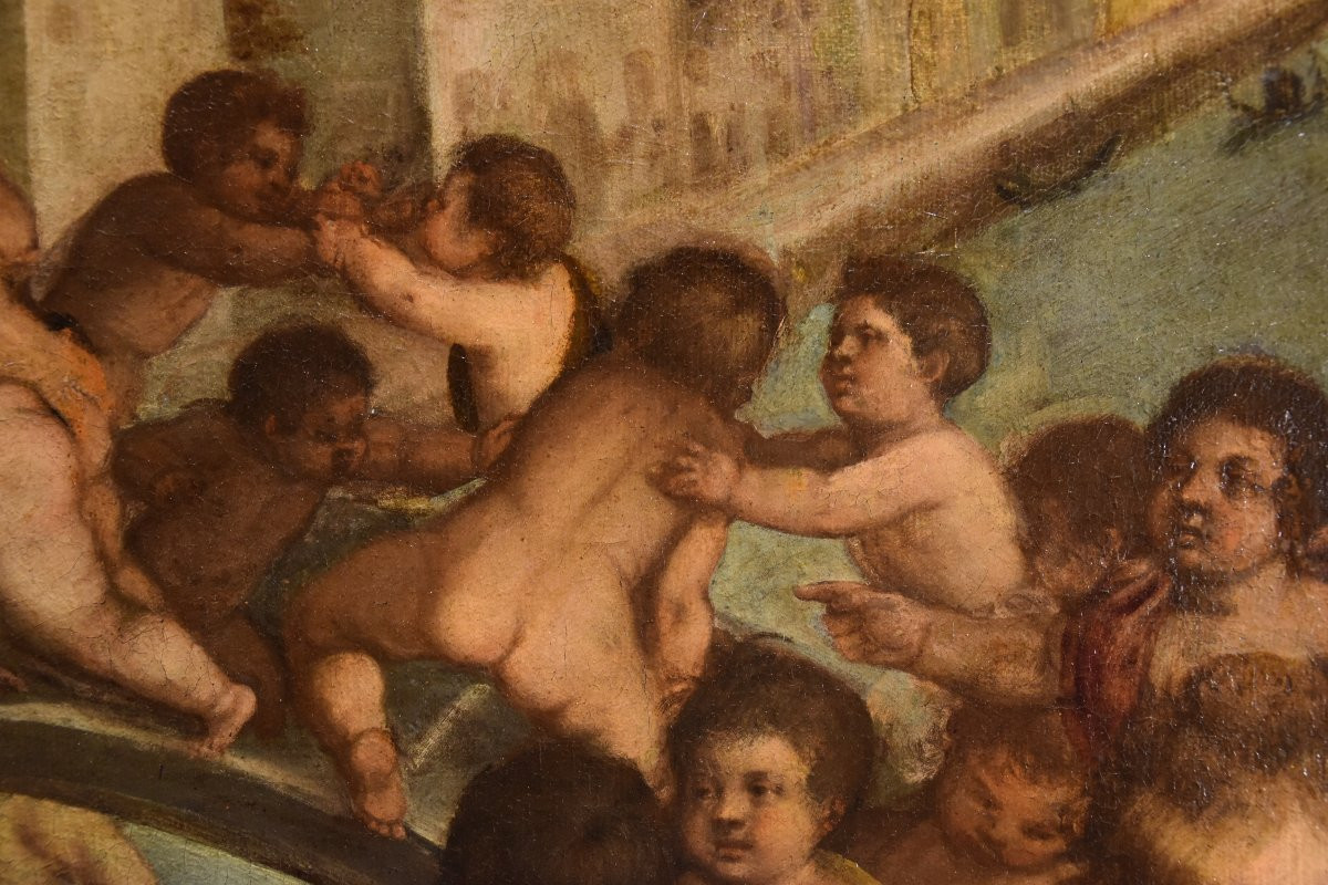 Lotta tra putti sul ponte dei Pugni a Venezia, bottega Tiziano Vecellio (1490 - 1576)-photo-6