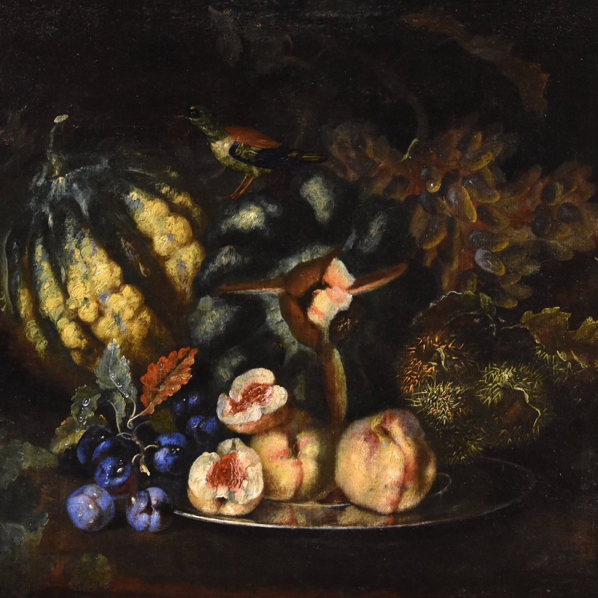 Natura morta di frutta con picchio verde, Franz Werner Von Tamm (Amburgo 1658-Vienna 1754)-photo-3