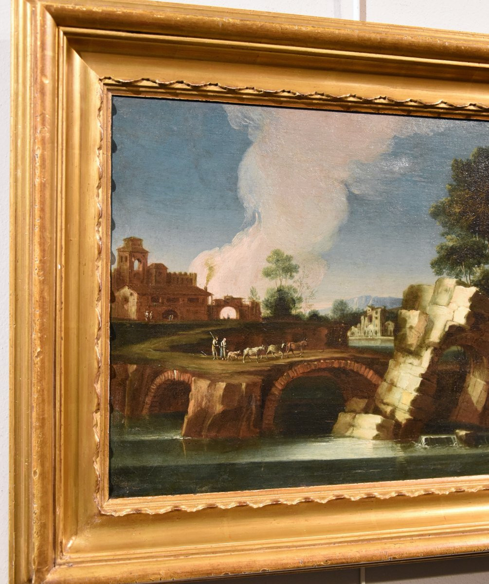  Paolo Anesi (Roma 1697 - 1773), Paesaggio fluviale della campagna laziale-photo-1