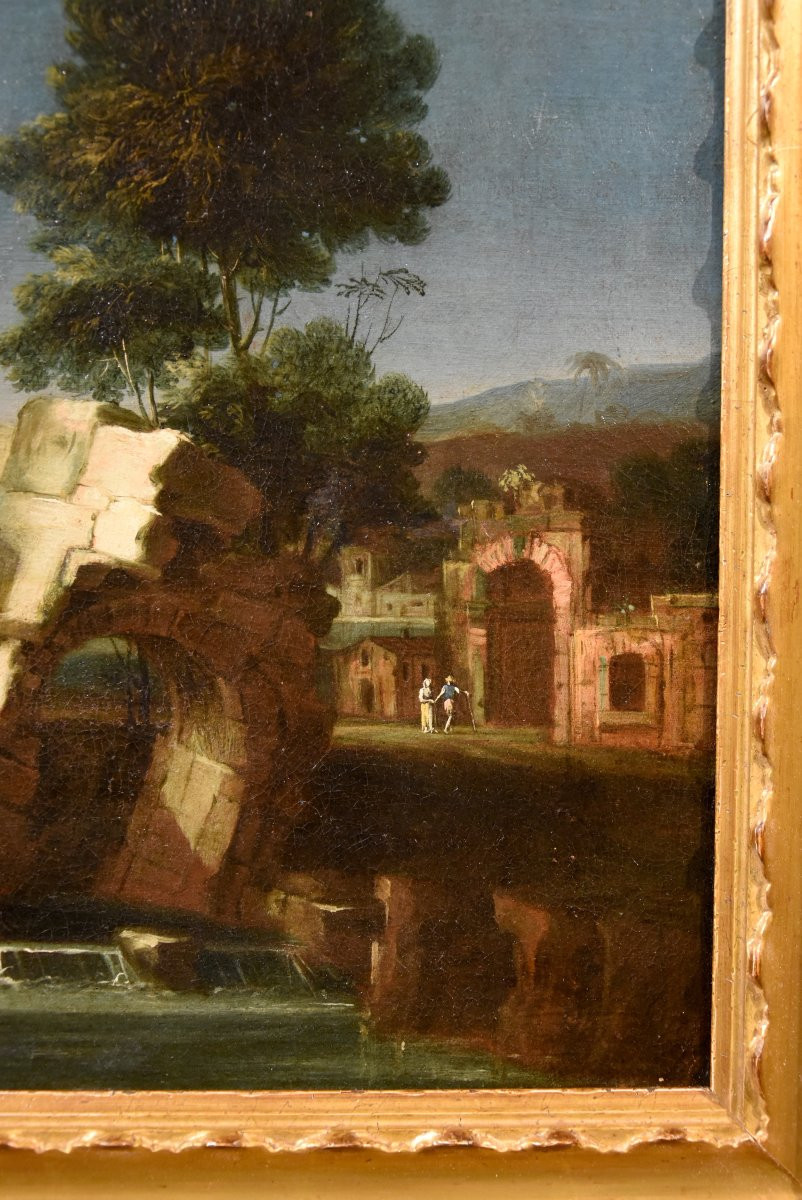  Paolo Anesi (Roma 1697 - 1773), Paesaggio fluviale della campagna laziale-photo-3