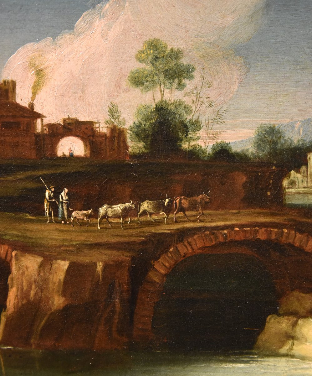  Paolo Anesi (Roma 1697 - 1773), Paesaggio fluviale della campagna laziale-photo-7