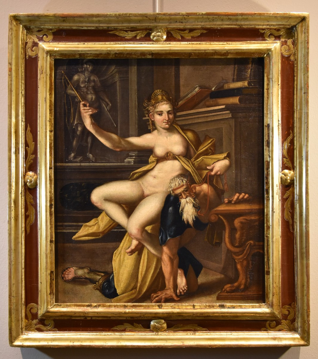 Aristotele e Fillide, Bartholomäus Spranger (Anversa, 1546 – Praga, 1611) Bottega